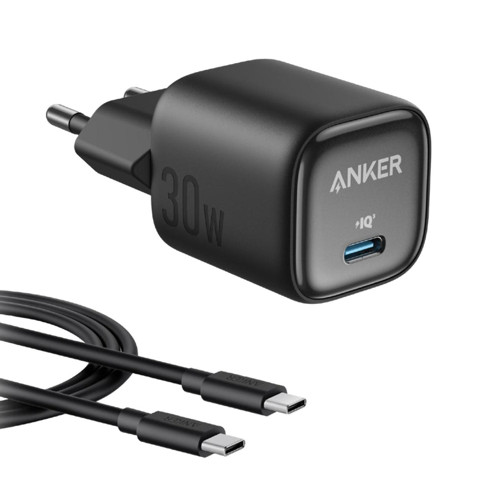 Anker Zolo 30W Compact USB C Charger With Cable - Black