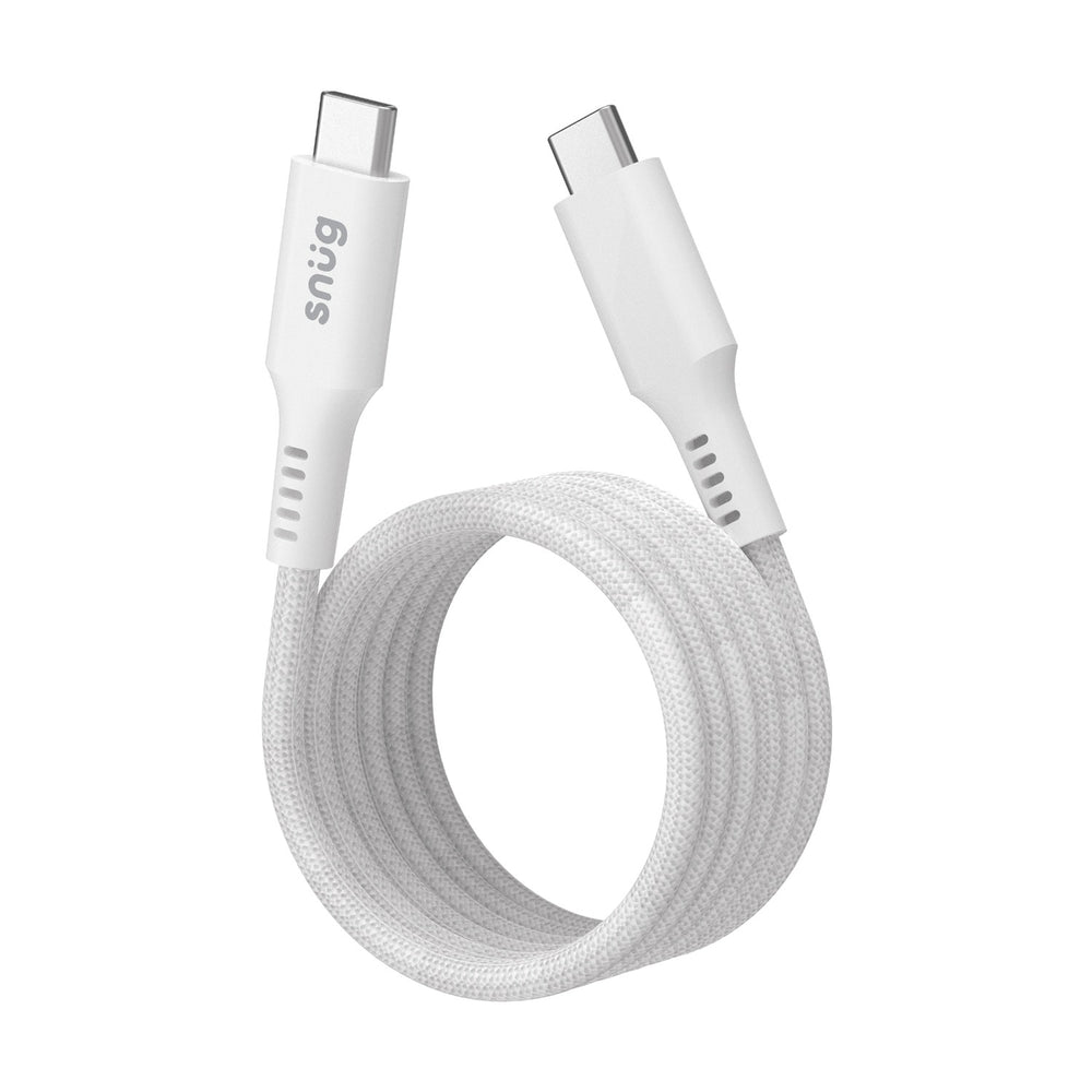 Snug Type-C To Type-C Magnetic Braided Cable 60W - 1.2 Metre - White