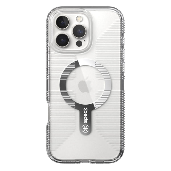 Speck Gemshell Grip MagSafe Case - Apple iPhone 16 Pro Max - Clear & Chrome