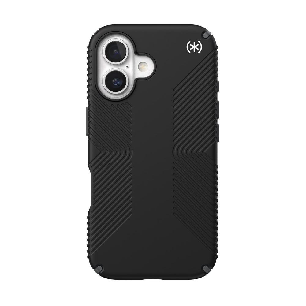 Speck Presidio2 Grip MagSafe Case - Apple iPhone 16 - Black & Slate Grey