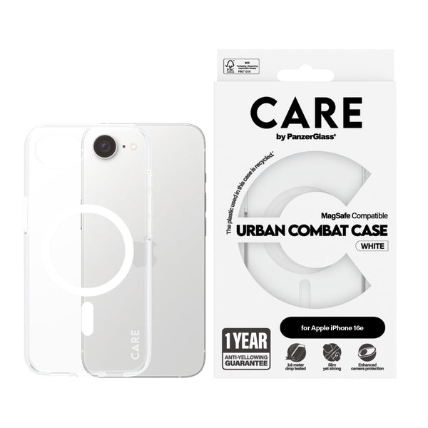 Care by PanzerGlass Urban Combat Magsafe Case - Apple iPhone 17e/16e – Clear