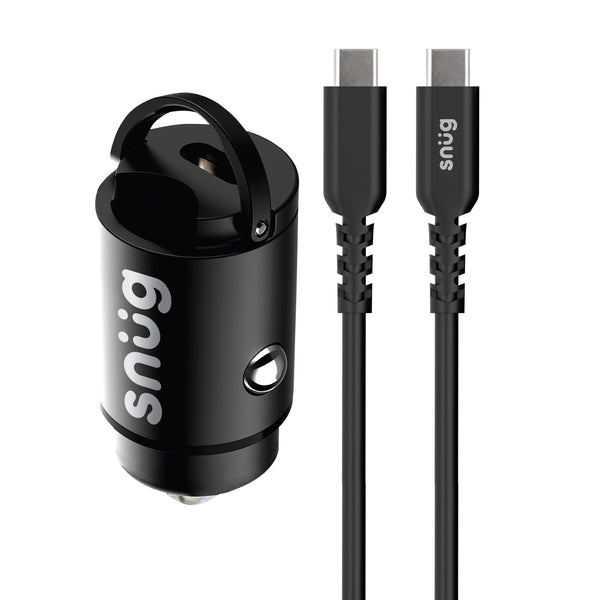 Snug Mini PD Port Car Charger With Type-C Cable - 30W