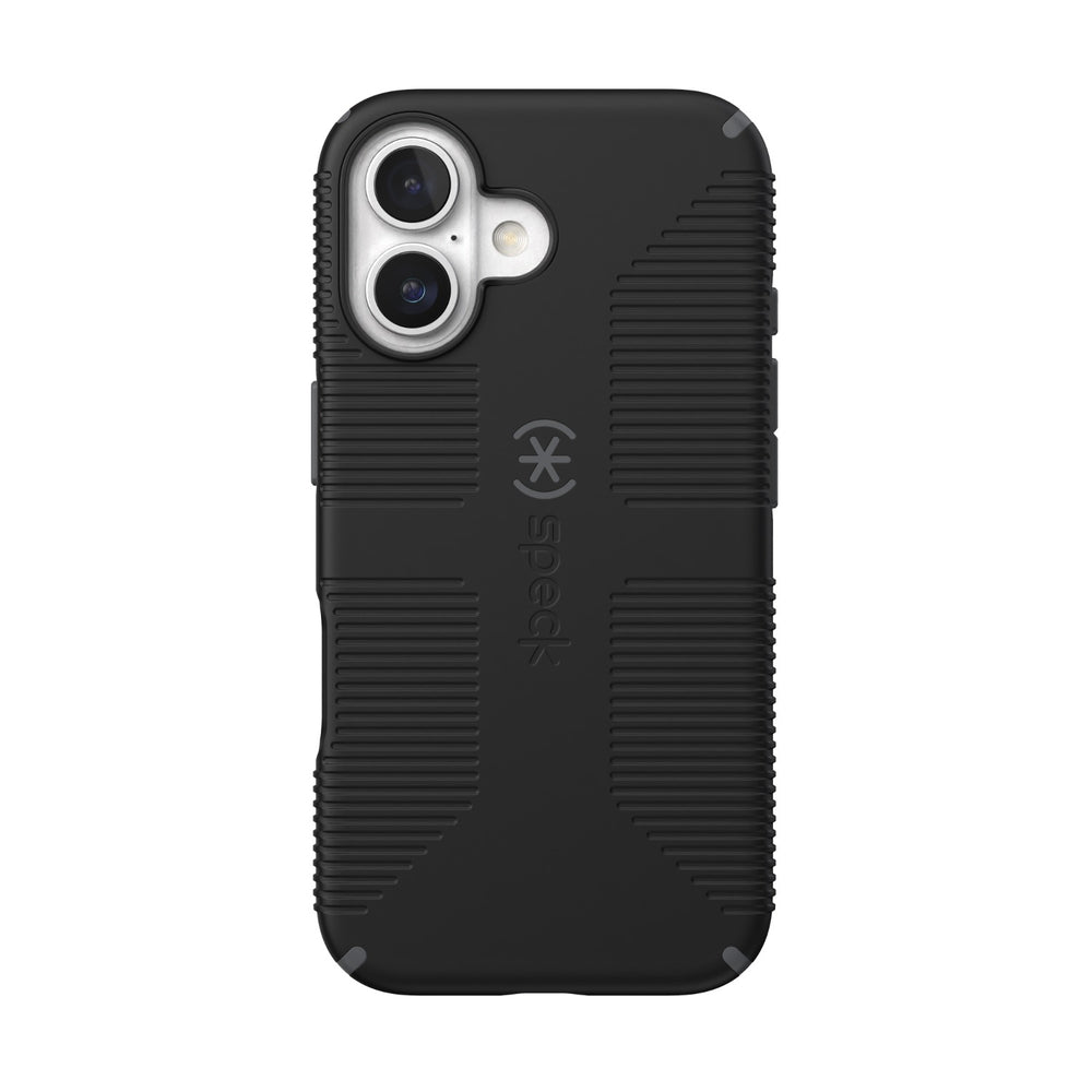Speck Candyshell Grip MagSafe Case - Apple iPhone 16 - Black & Slate Grey