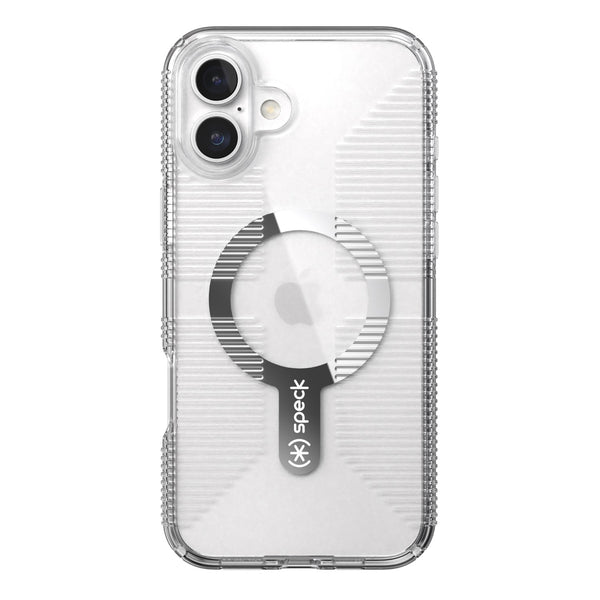 Speck Gemshell Grip MagSafe Case - Apple iPhone 16 Plus - Clear & Chrome