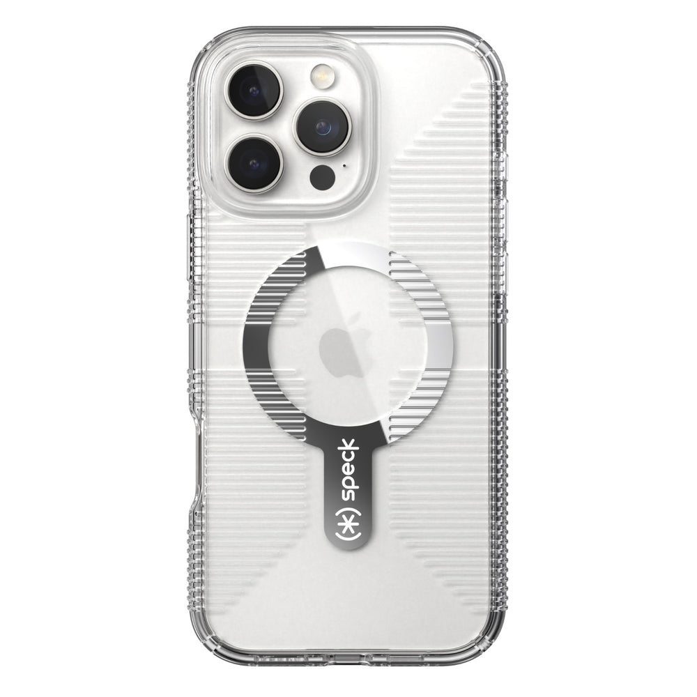 Speck Gemshell Grip MagSafe Case - Apple iPhone 16 Pro Max - Clear & Chrome