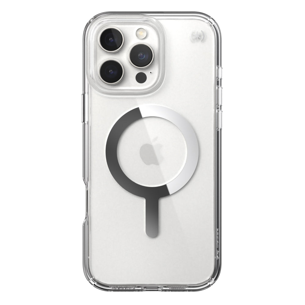 Speck Presidio Perfect Clear MagSafe Case - Apple iPhone 16 Pro Max - Clear & Chrome