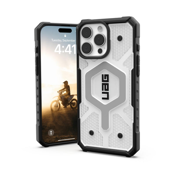 UAG Pathfinder Clear Magsafe Case - Apple iPhone 16 Pro Max - Ice & Silver