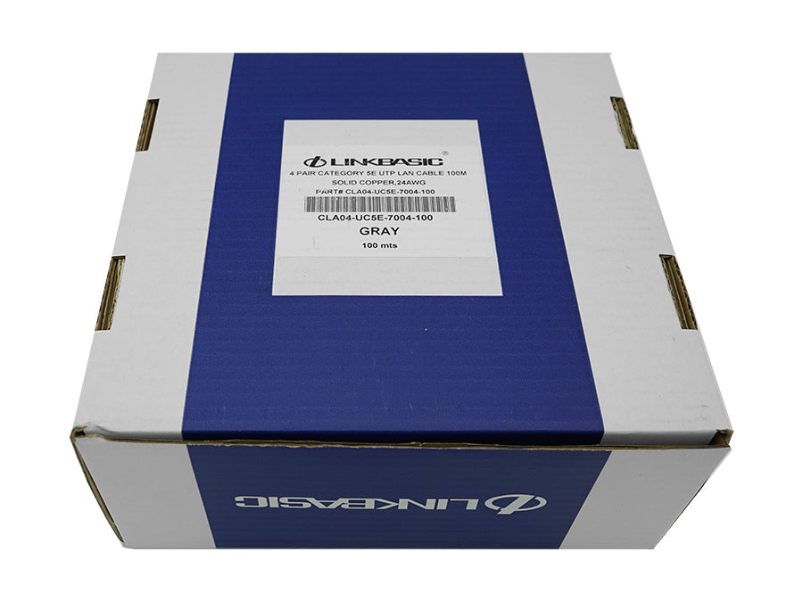 Linkbasic 100m Box Cat5e Solid Grey UTP Cable